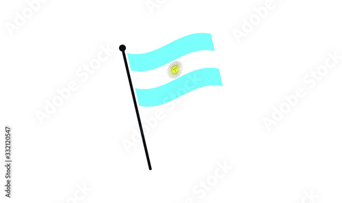 Argentina flag waving isolated vector illustration