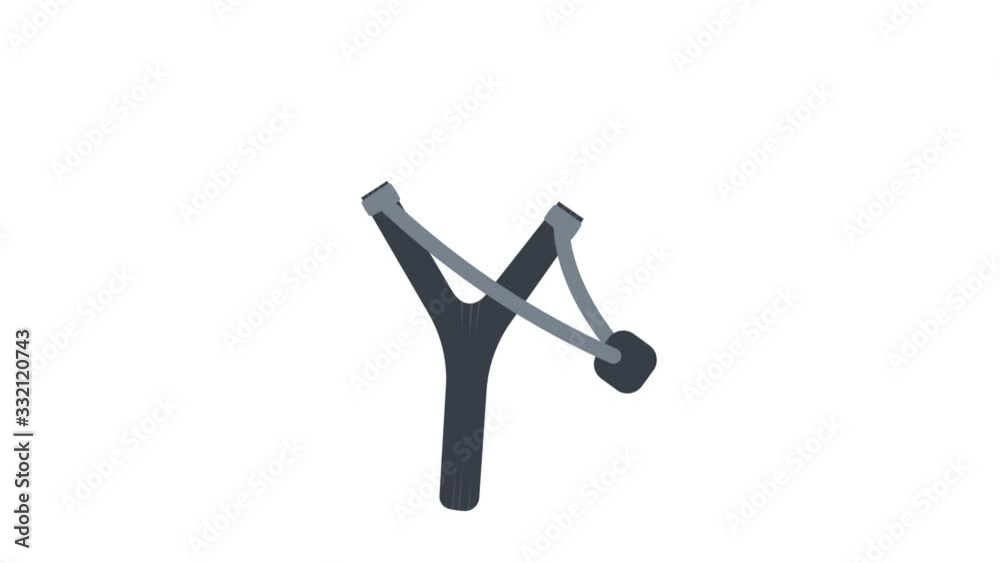 Slingshot. Slingshot shooting, animation with the alpha channel enabled. Cartoon Slingshot. Slingshot shooting, animation with the alpha channel enabled. Cartoon