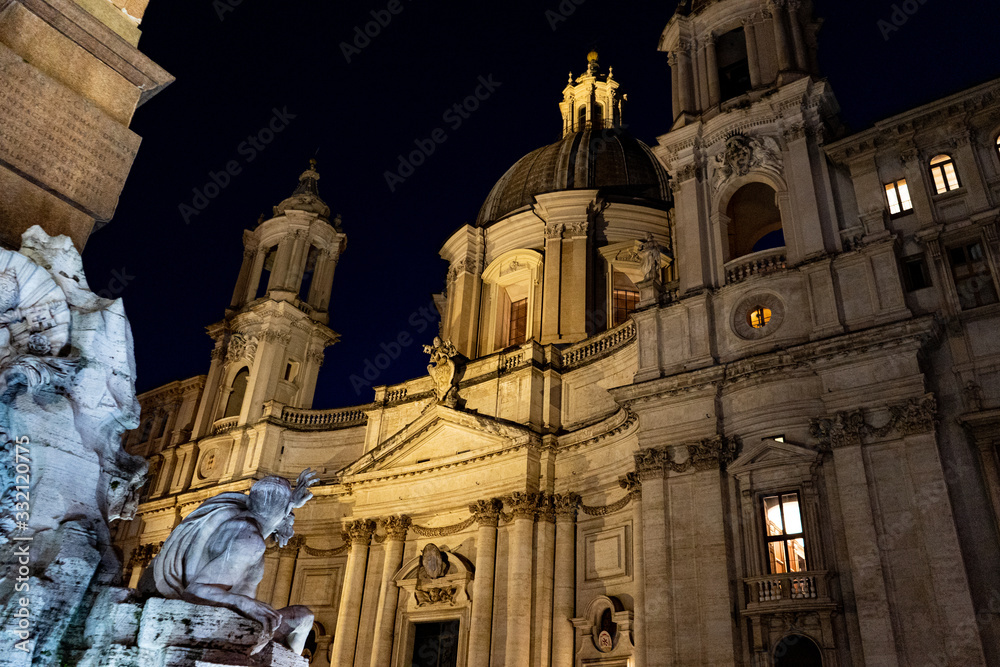 Piazza Navona in Rome at night