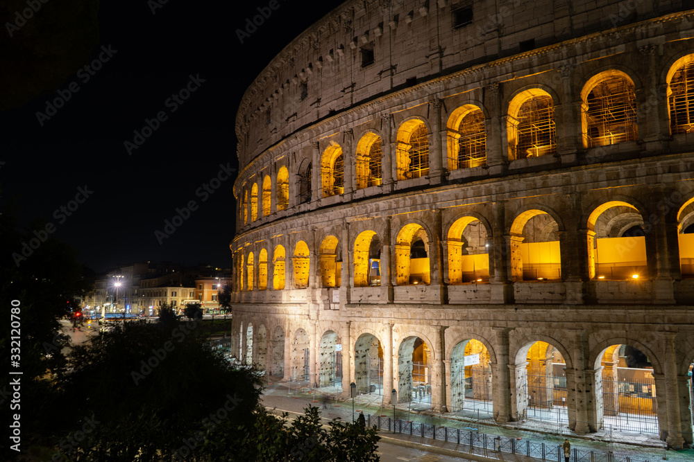 Colosseum in Rome at night.