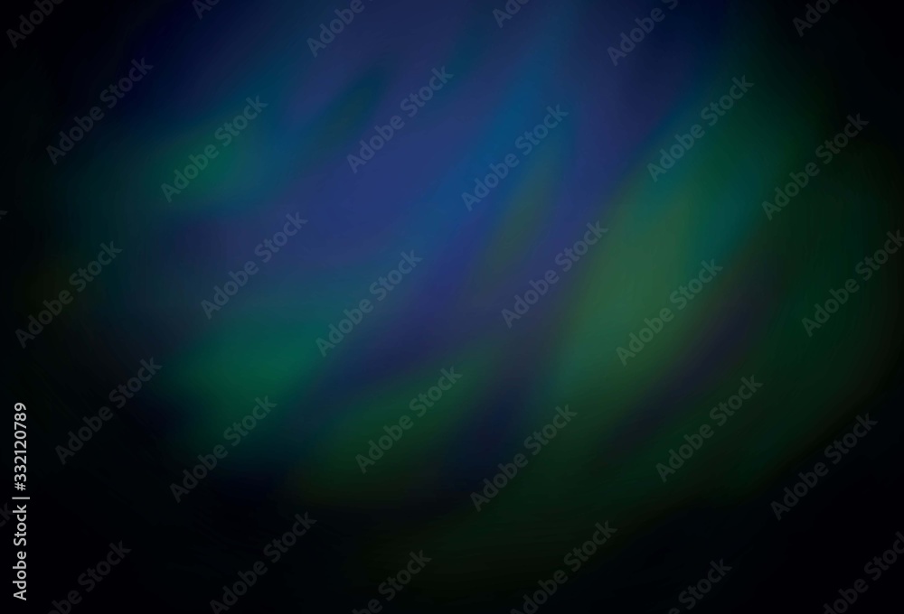 Dark Green vector blurred bright texture.
