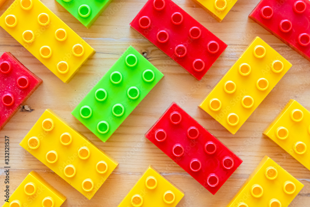 toy block on wooden background