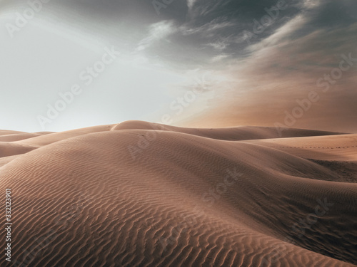 Fotografiet Sand dunes in the desert.