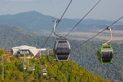 Cable car in mountains on Langkawi island, Malaysia