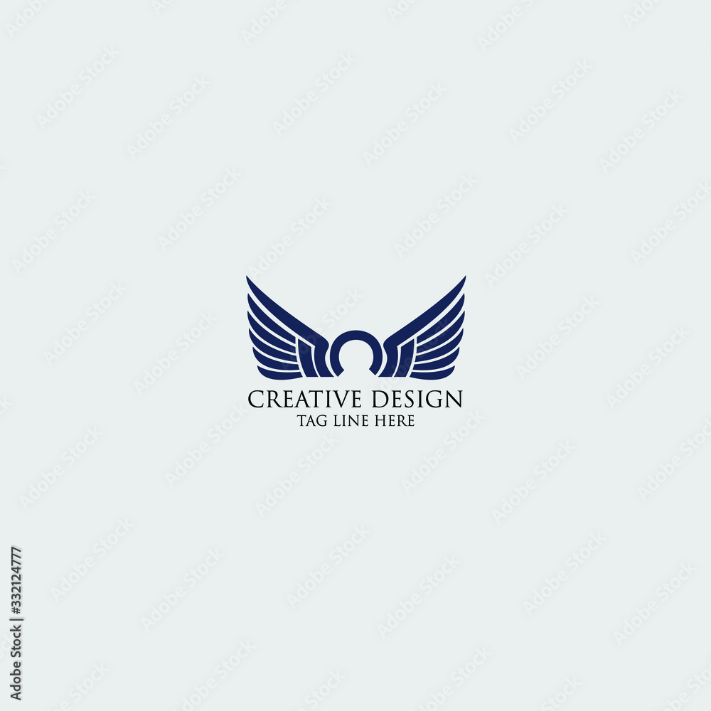Win C letter logo.Winged frames. Win C letter logo.Winged frames.