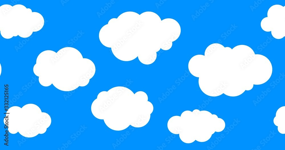 Seamless Cartoon clouds background. Animation blue sky Seamless Cartoon clouds background. Animation blue sky