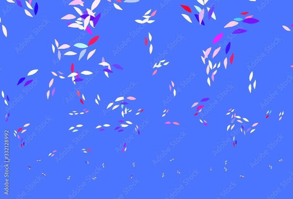Light Blue, Red vector natural artwork with leaves.
