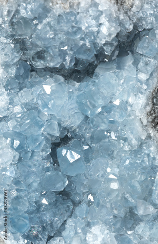 Obraz na płótnie Blue celestite geode crystal background