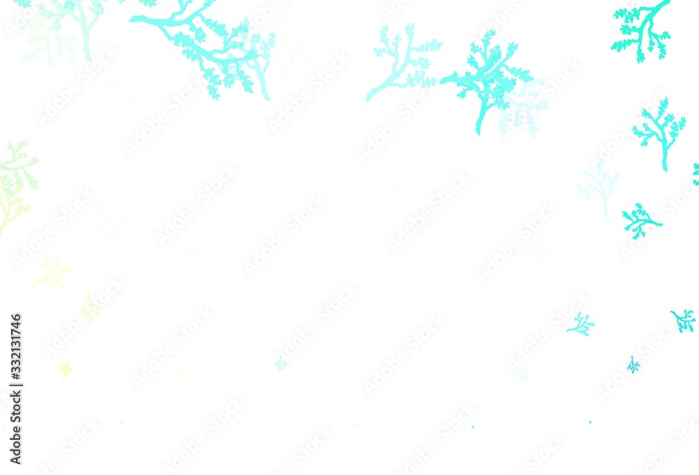 Light Green vector doodle layout with sakura. Light Green vector doodle layout with sakura.