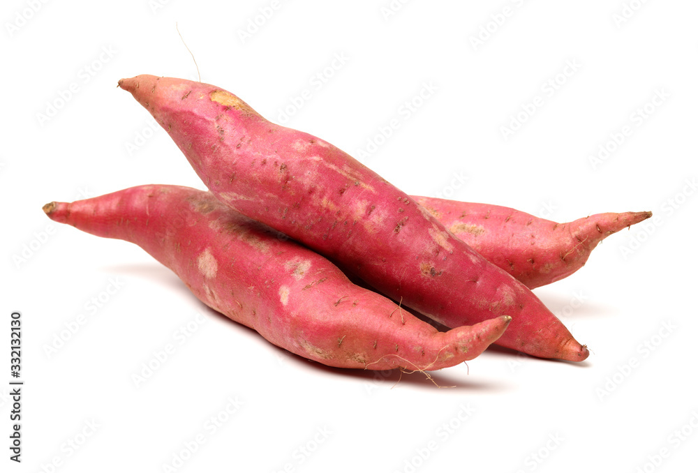 sweet potatoes on the white background sweet potatoes on the white background