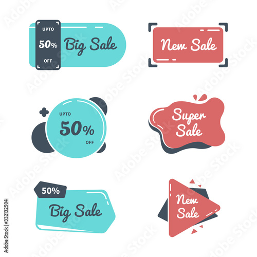 Abstract geometric flat sales label collection