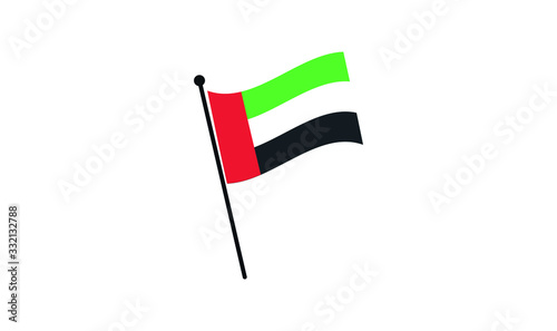 United arab emirates flag icon,uae waving flag illustrator