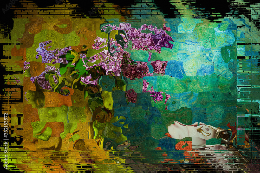 Fototapeta premium Background paint brush- abstract wallpaper pattern. Art drawing- texture ink