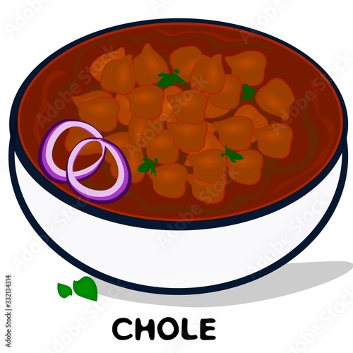 Chole indian Punjabi food Vector