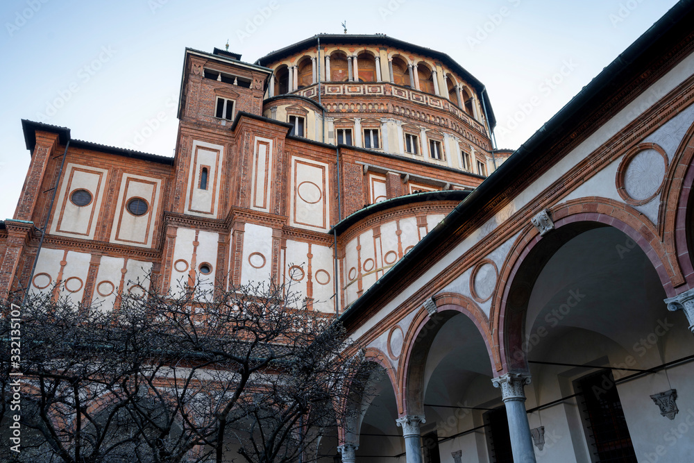 Church of Santa Maria delle Grazie in Milan, Italy. Cloister