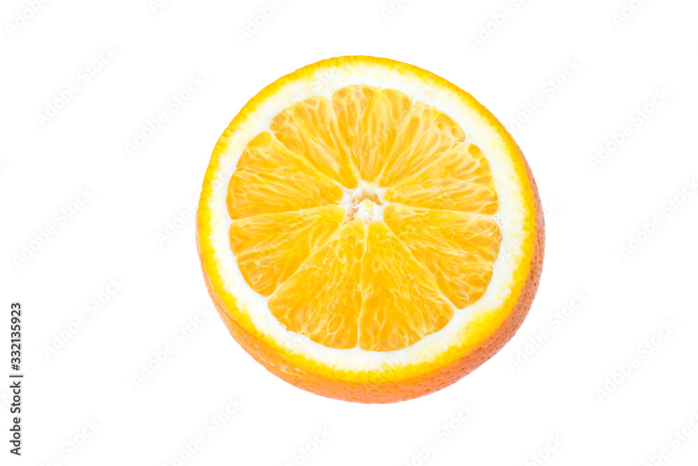sliced orange on a white isolated background. orange slice sliced orange on a white isolated background. orange slice