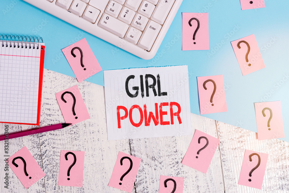 Word writing text Girl Power. Business photo showcasing assertiveness and selfconfidence shown by girls or young woman Writing tools, computer stuff and math book sheet on top of wooden table Word writing text Girl Power. Business photo showcasing assertiveness and selfconfidence shown by girls or young woman Writing tools, computer stuff and math book sheet on top of wooden table