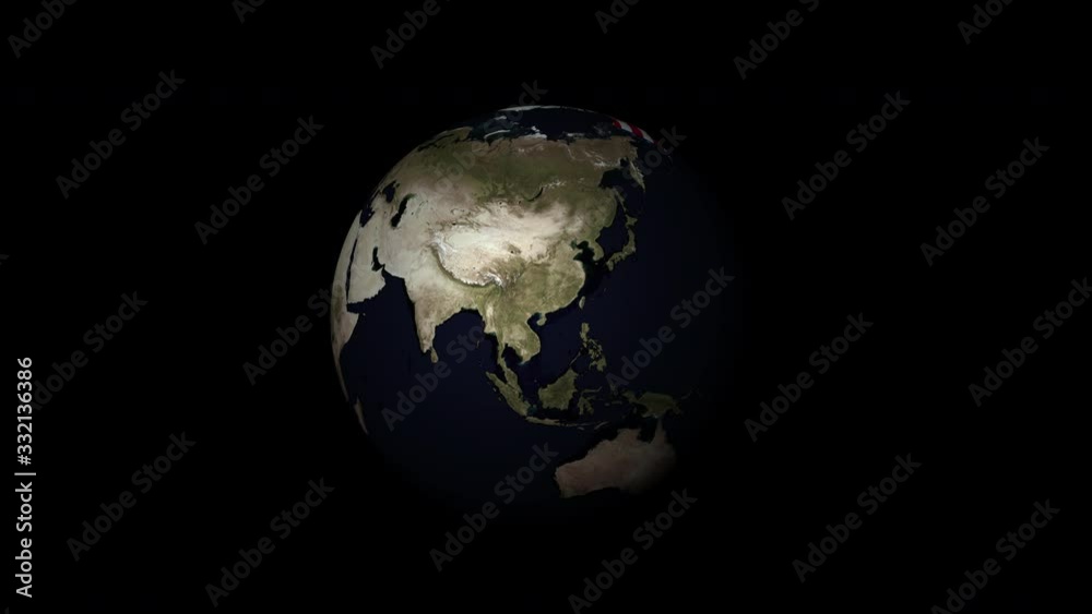 Usa map flag on planet earth from space, seamless loop rotate Usa map flag on planet earth from space, seamless loop rotate