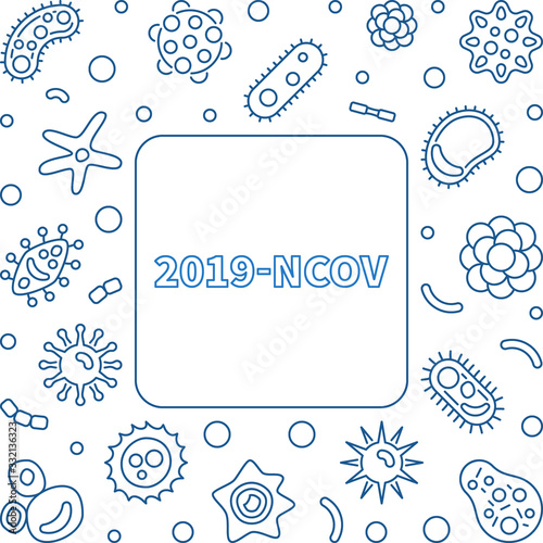 2019-ncov vector concept simple frame or illustration in linear style