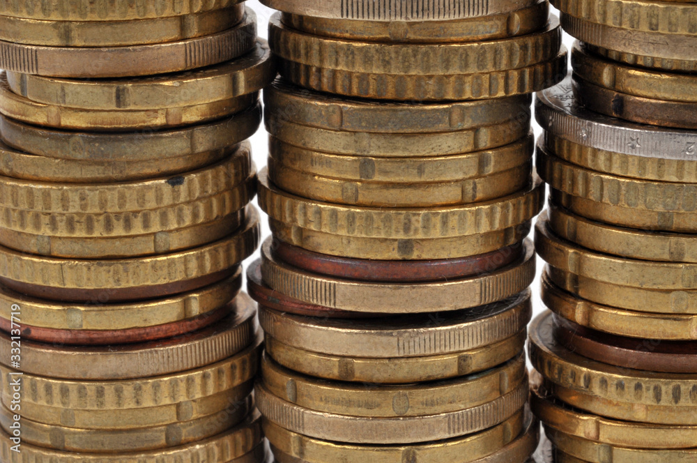 Piles de pièces de monnaie Piles de pièces de monnaie