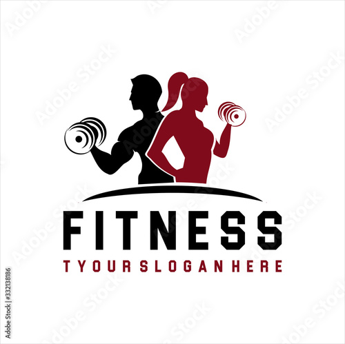 Fitness Logo . Sport and fitness logo Design . Gym Logo Icon Design Vector Stock, Fitness Idea logo design inspiration