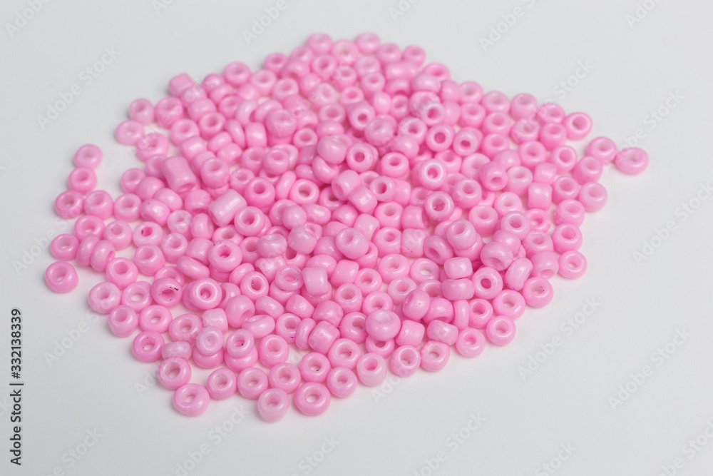 Obraz premium heap with tiny pink glass beads for embroidery