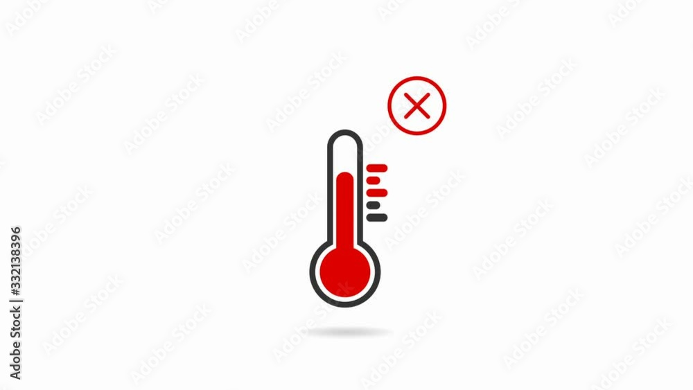 Medical temperature test animation cross 38 39 hot tmep coronavirus termometer animation