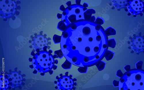 Coronavirus disease COVID-19 infection medical illustration.pathogen respiratory influenza covid virus cells. New official name for Coronavirus disease named COVID-19