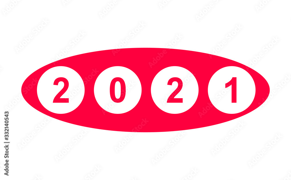 Happy New Year 2021 Design Template. Modern Design for Invitations, Cards or Prints