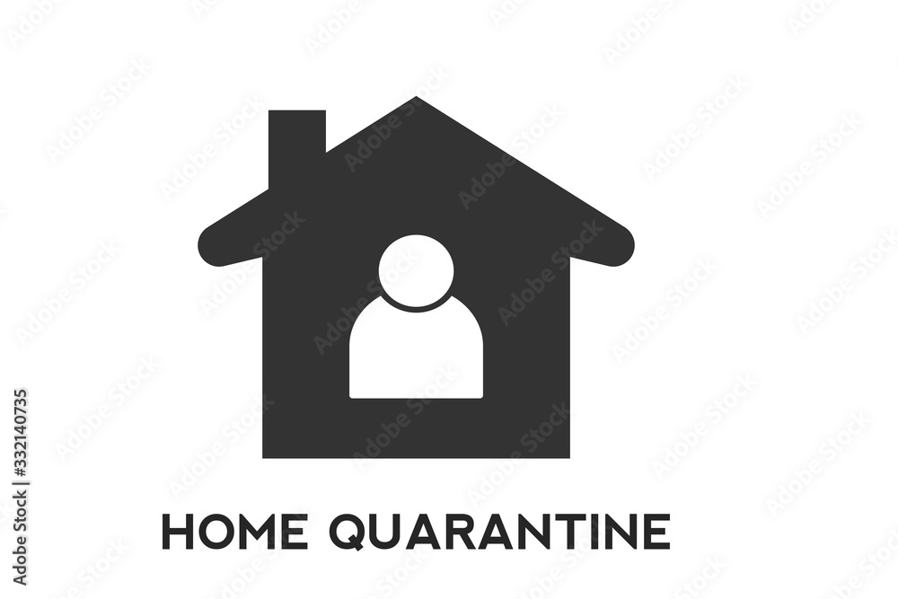 Home quarantine icon vector, safe from corona and stay home vector - obrazy, fototapety, plakaty 