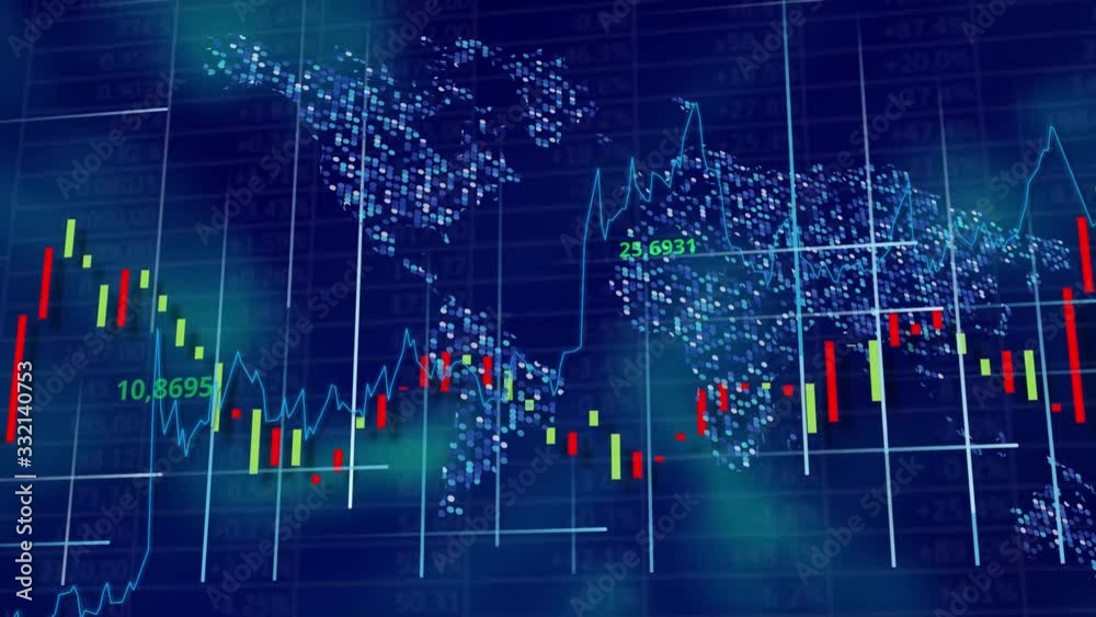 Covid-19 hi-tech background for business. Diagrams, graphs and tables - virus appears and markets go down. World map behind. Flying digits and lines. 3D rendering. Covid-19 hi-tech background for business. Diagrams, graphs and tables - virus appears and markets go down. World map behind. Flying digits and lines. 3D rendering.