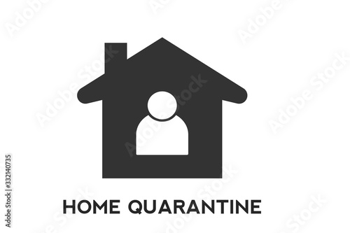 Home quarantine icon vector, safe from corona and stay home vector