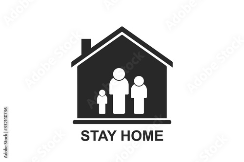 Stay home icon vector, stay home and safe from corona virus