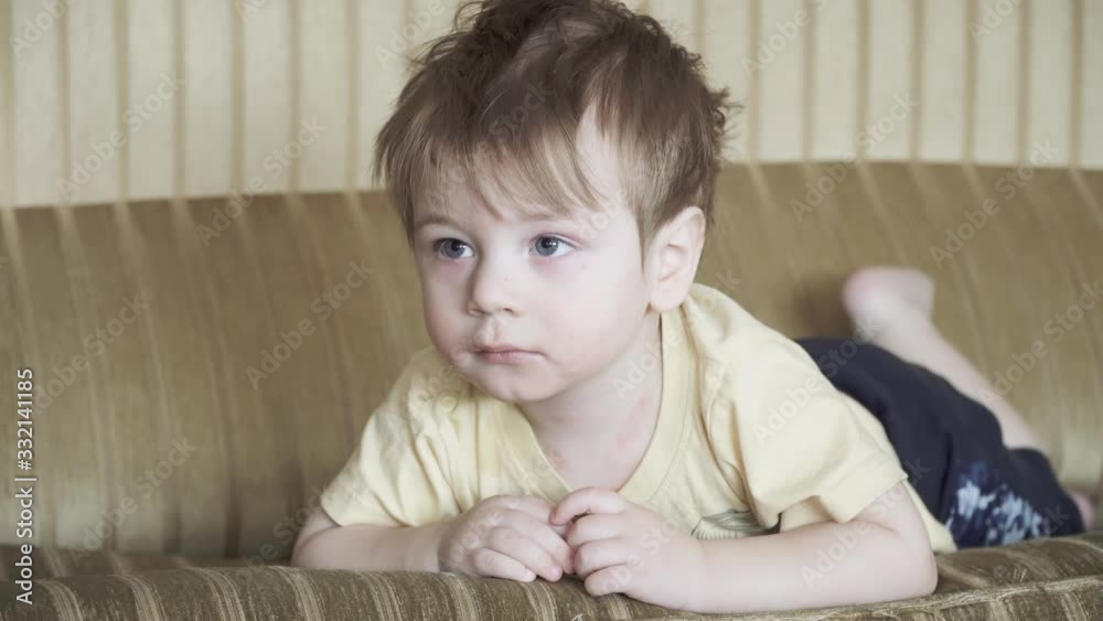 Boy child on the couch Boy child on the couch