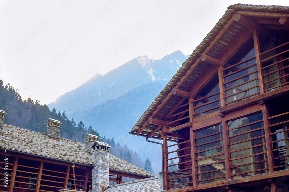 Houses in a mountain village