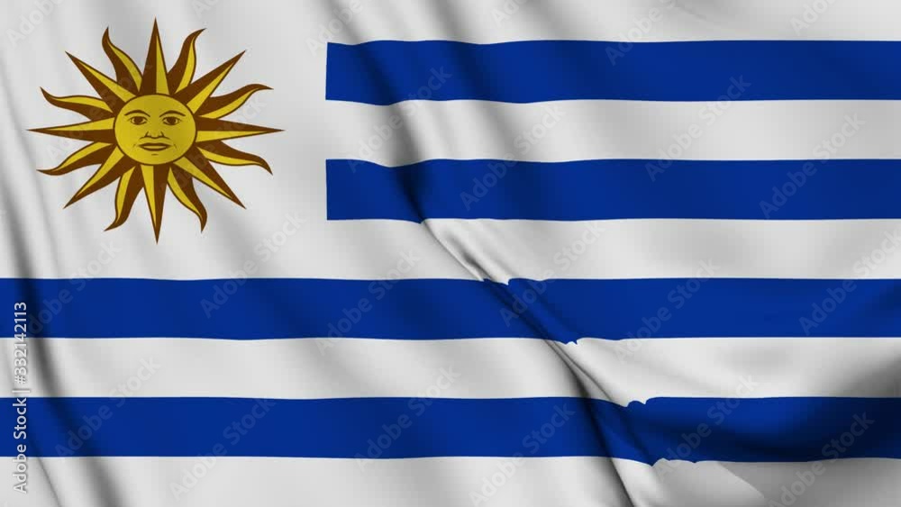 Uruguay flag is waving 3D animation. Uruguay flag waving in the wind. National flag of Uruguay. flag seamless loop animation. high quality 4K resolution Uruguay flag is waving 3D animation. Uruguay flag waving in the wind. National flag of Uruguay. flag seamless loop animation. high quality 4K resolution