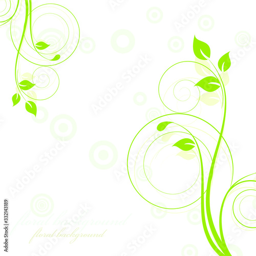 green floral background with flowers