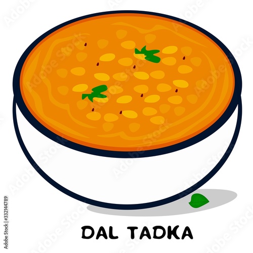 Dal Tadka indian Punjabi food Vector