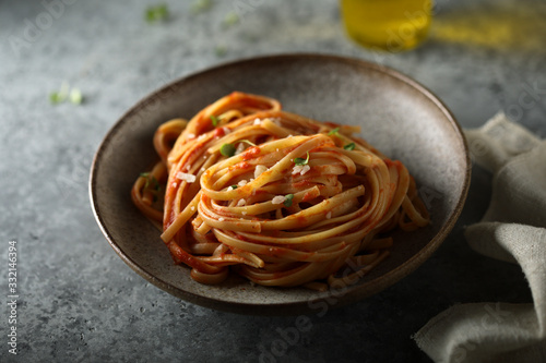Pasta with homemade tomato sauce