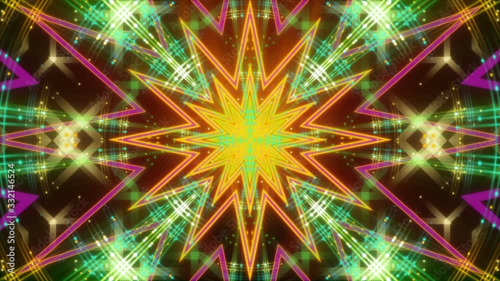 rotating colorful stars on green background, loop rotating colorful stars on green background, loop