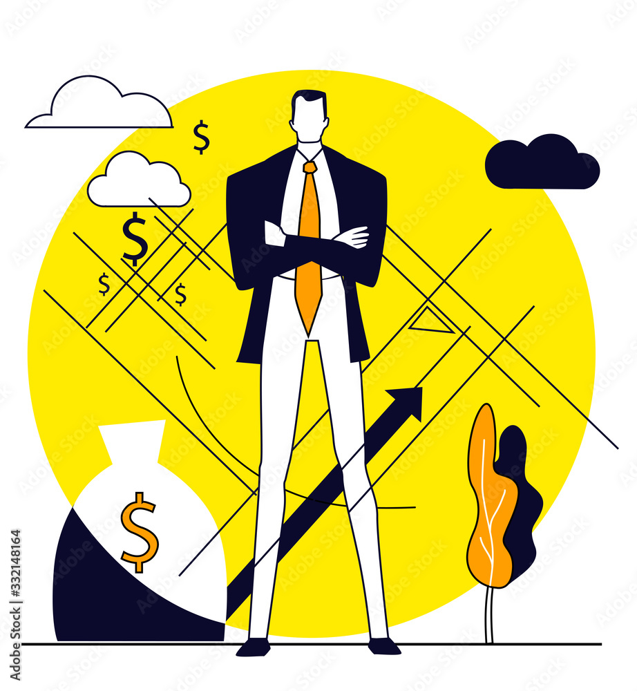 Obraz premium Successful businessman illustration. Business concept collection