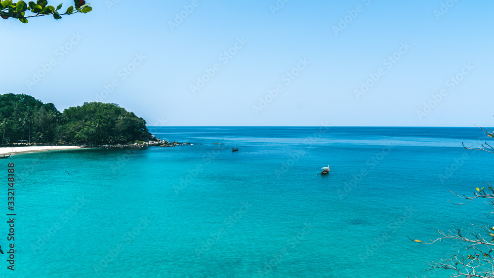 Amazing tropical beach with exotic white sandy beach and clear ocean