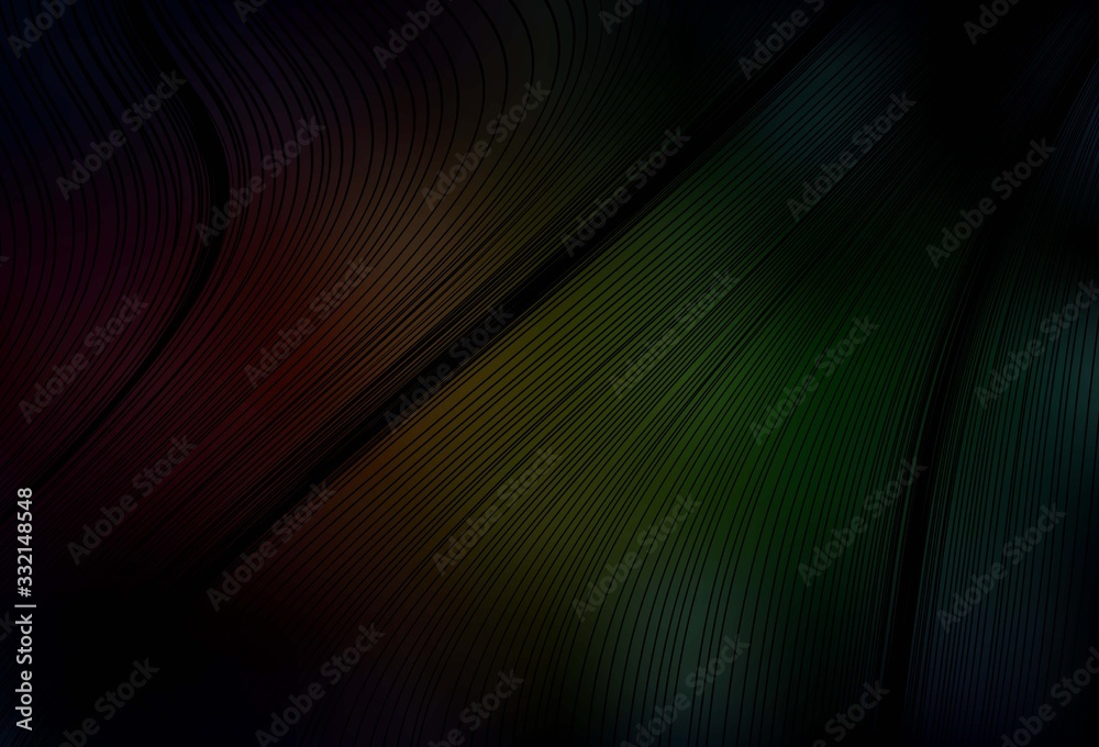Dark Green, Red vector blurred bright texture.