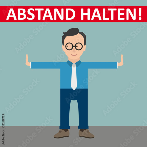 Mann Cartoon Abstand Halten