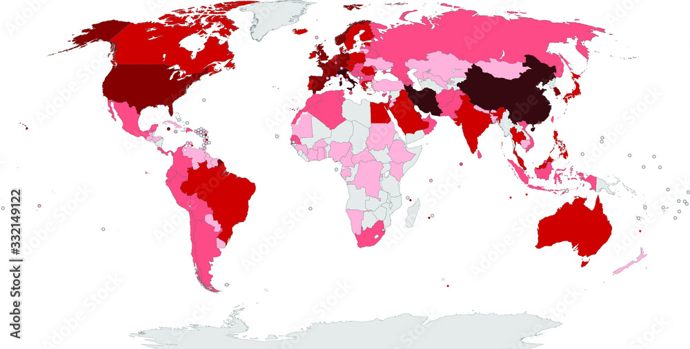 Covid-19 Outbreak world map, stock vector