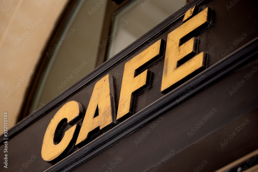 Obraz premium Cafe Sign in Paris, France