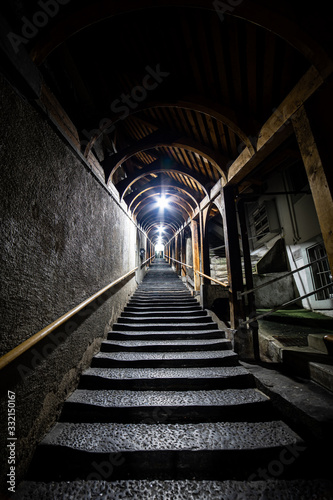 Dark moody stairs going upwards