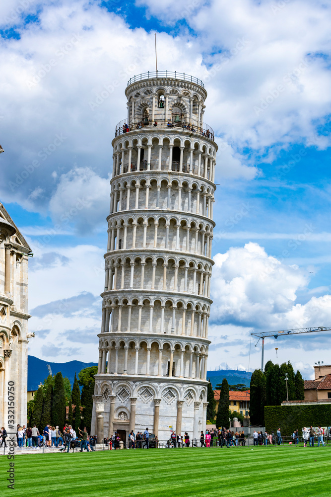 Italy, Pisa - 12 april 2019 - The mythical Tower of Pisa
