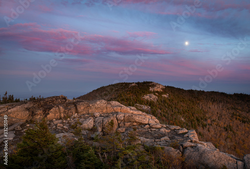 Moonrise Over Jay Peak in the Adirondack Mountains