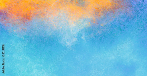 Abstract blue background, hand painted watercolor texture © buia_gatta